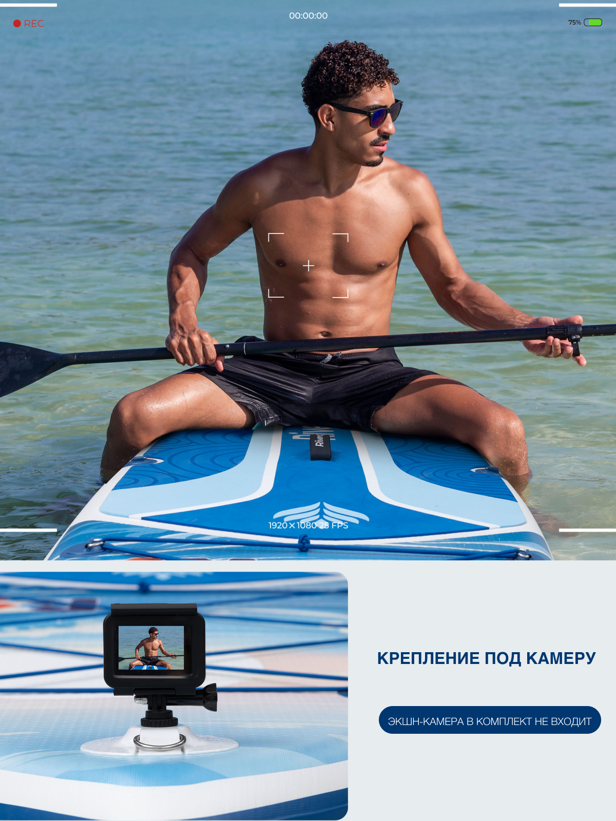 Сапборд/SUP Board надувной River Sport, 351х84х15 см, модель RS MAX ABYSSAL BLUE